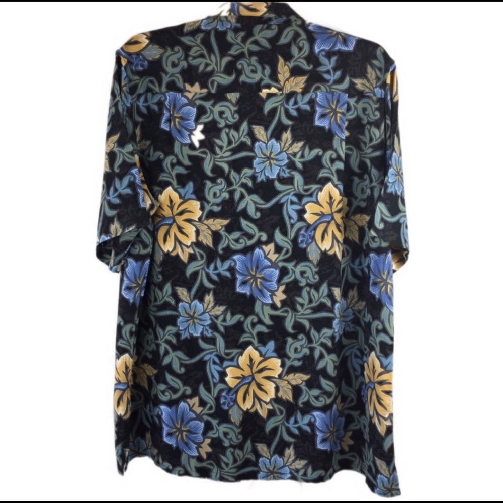Consensus Men Hawaiian Shirt Black Blue Size XLT - Picture 2 of 4